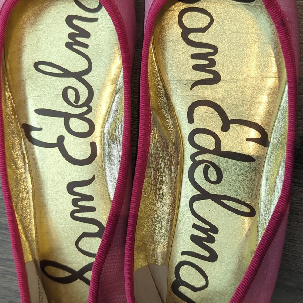 NWOT Sam Edelman Cherise - Fuchsia Ballet Flats w/ Bow- size 7.5 - Picture 4 of 8